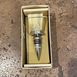 New! Personalized Clear Wine Bottle Stopper Letter “A”